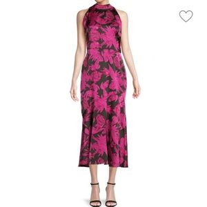 Sam Edelman Green/Magenta Winter Palm Midi Dress